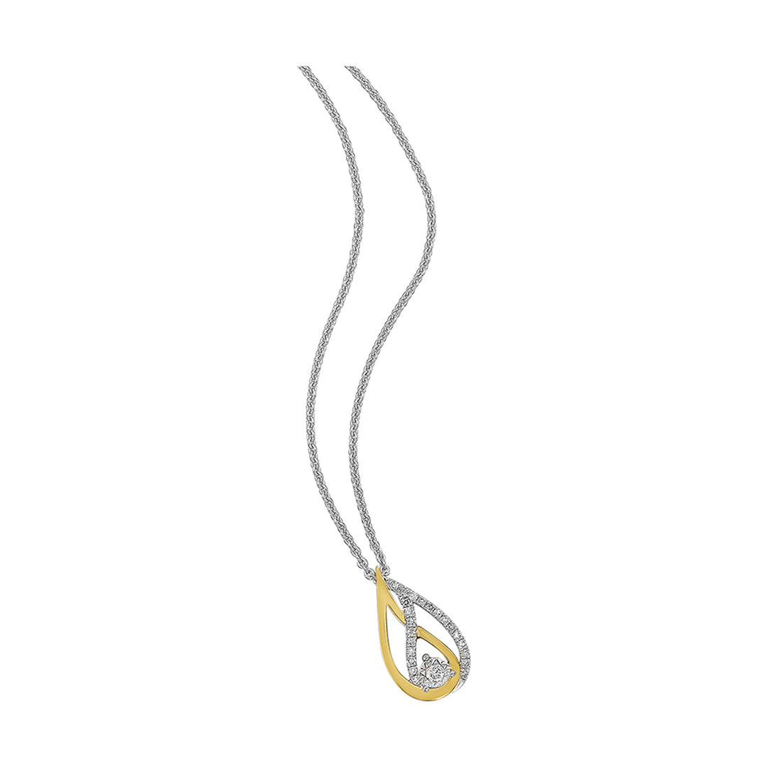 Gold Silver White Yellow Diamond 1/10Ctw Pendant