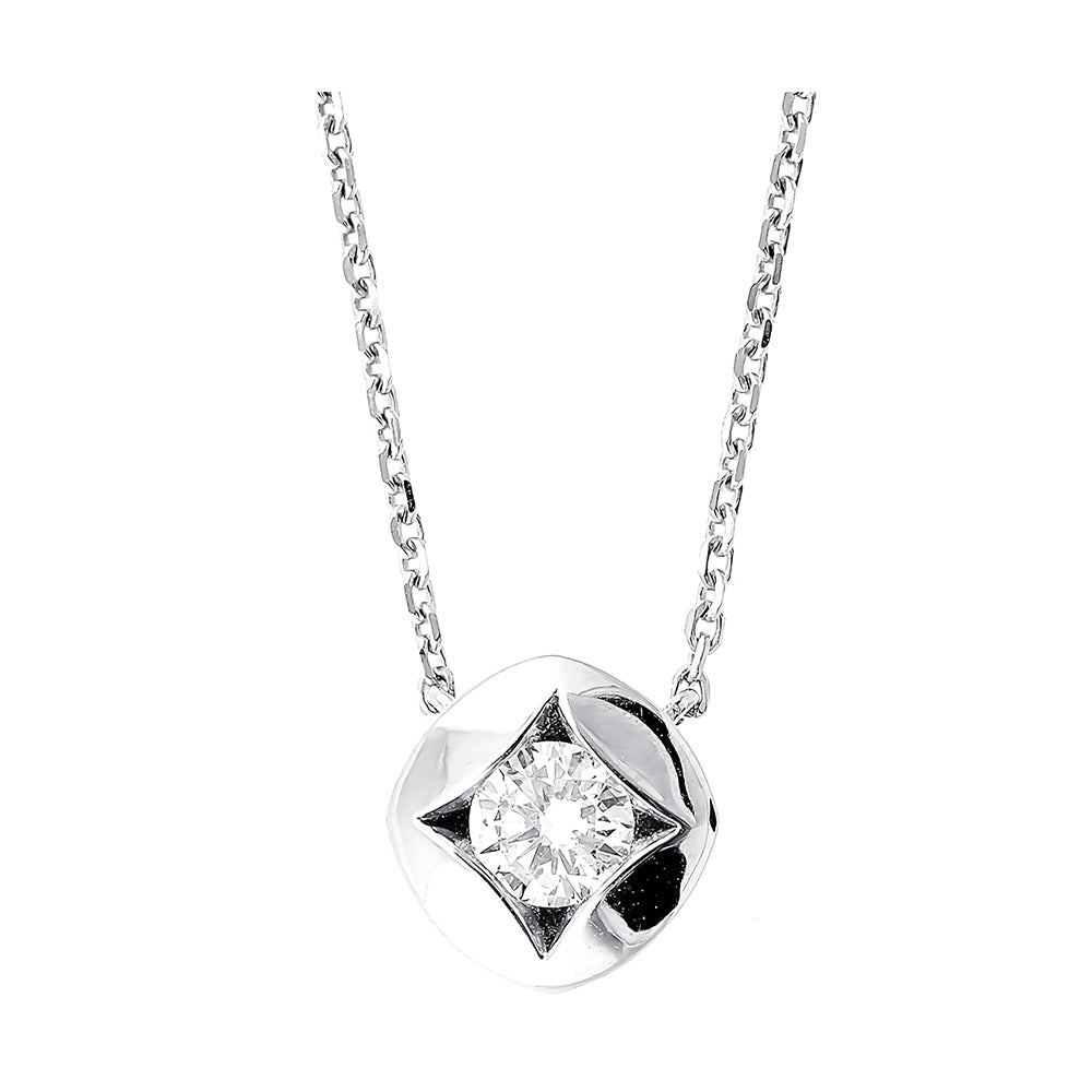 14Kt White Gold Diamond 1/7Ctw Pendant