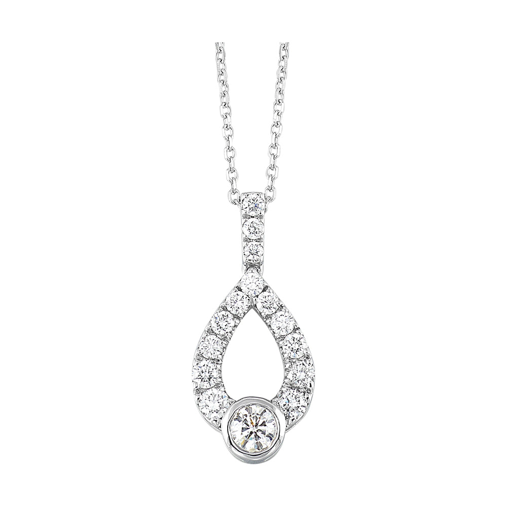 14Kt White Gold Diamond 1/4Ctw Pendant