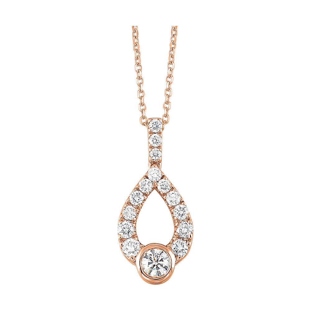 14Kt Rose Gold Diamond 1/2Ctw Pendant