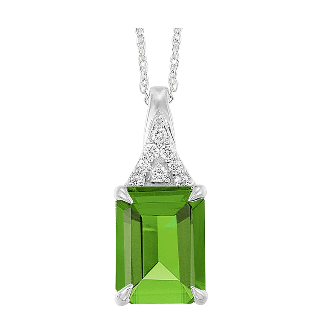 10Kt Yellow Gold Diamond 1/20Ctw & Peridot 2 1/2Ctw Pendant