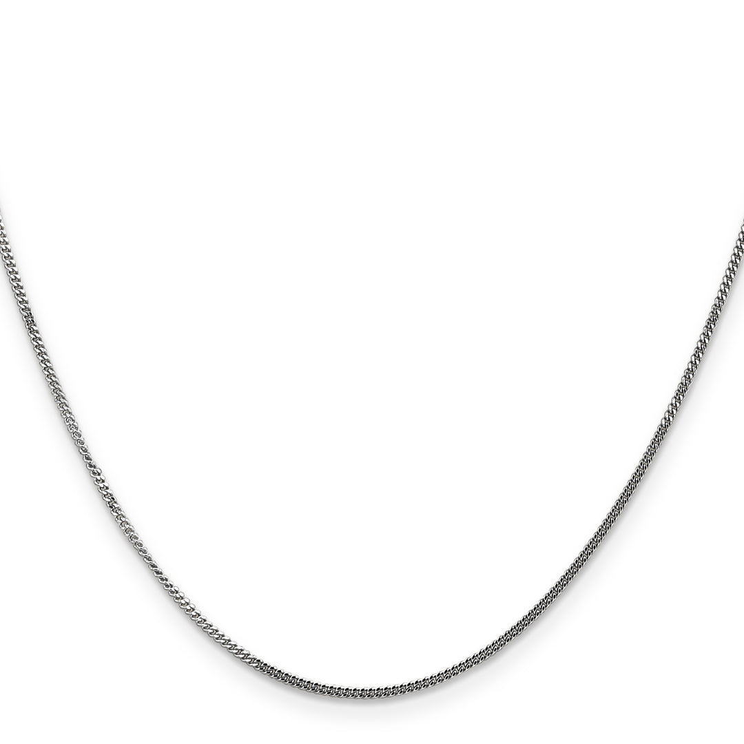 14k White Gold 1.3mm Curb Pendant Chain