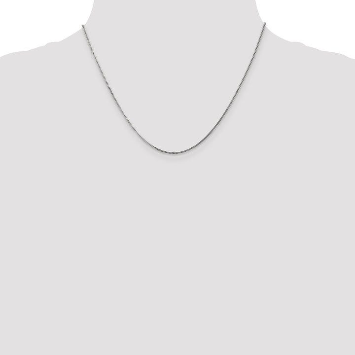 14k White Gold 1.3mm Curb Pendant Chain
