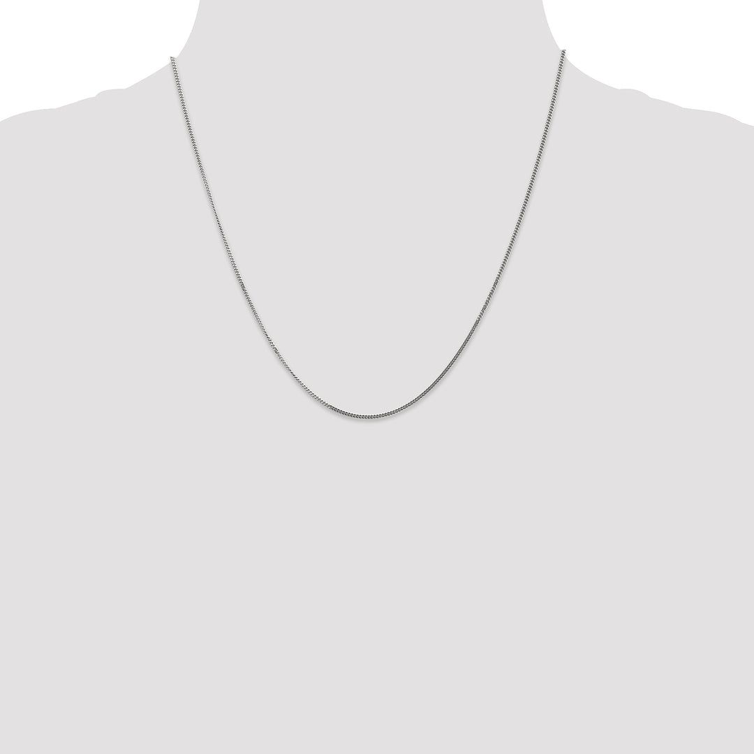 14k White Gold 1.3mm Curb Pendant Chain