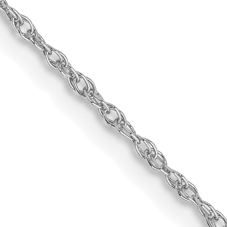 14k WG .8mm Polished Light Baby Rope Chain