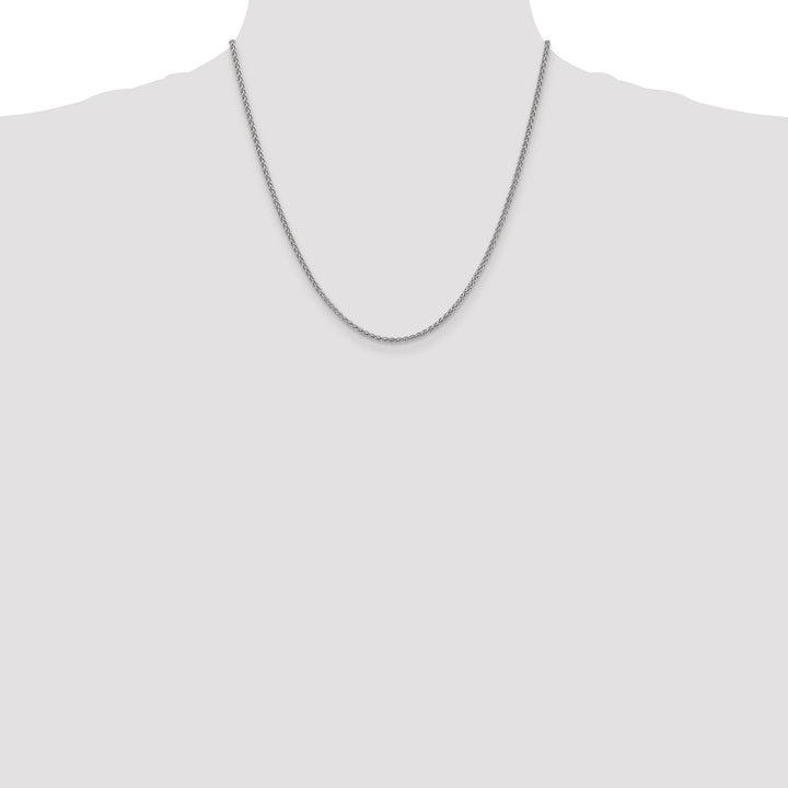 14k White Gold 2.1mm Spiga Chain