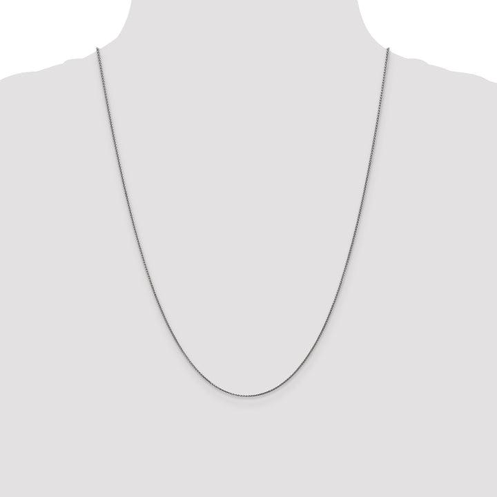 14k White Gold 1.05mm D/C Spiga with Spring Ring Clasp Chain
