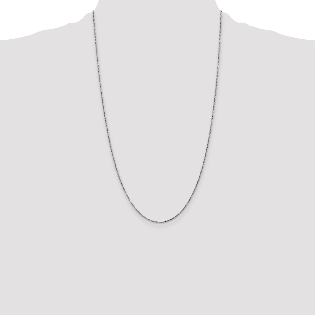 14k White Gold 1.05mm D/C Spiga with Spring Ring Clasp Chain