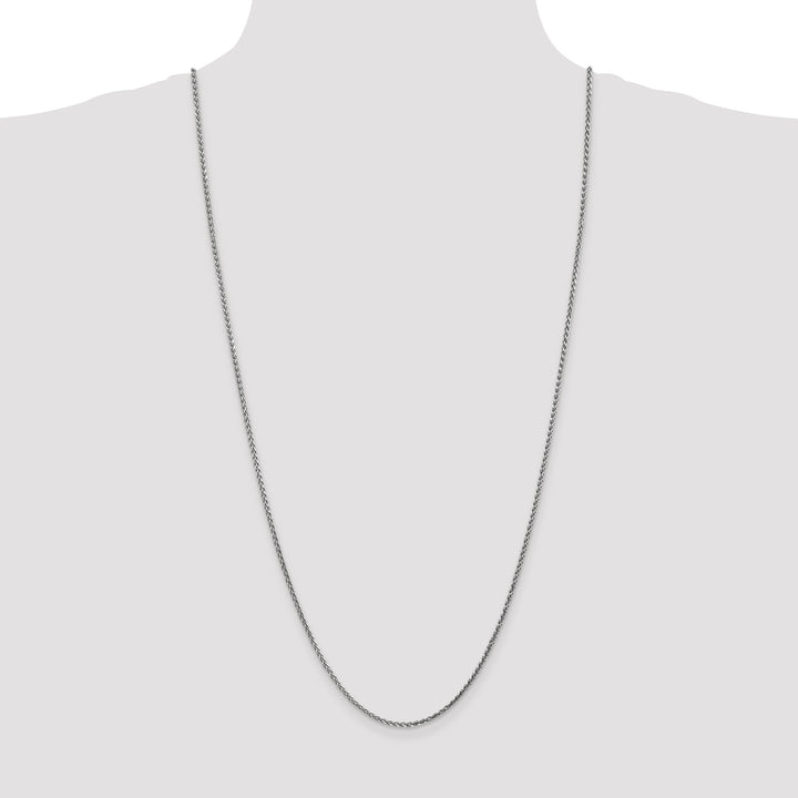 14k White Gold 2.1mm D/C Spiga Chain