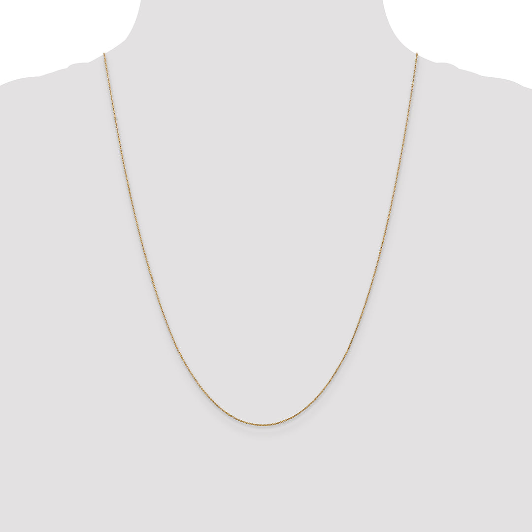 14k .75mm Round Open Link Cable Chain