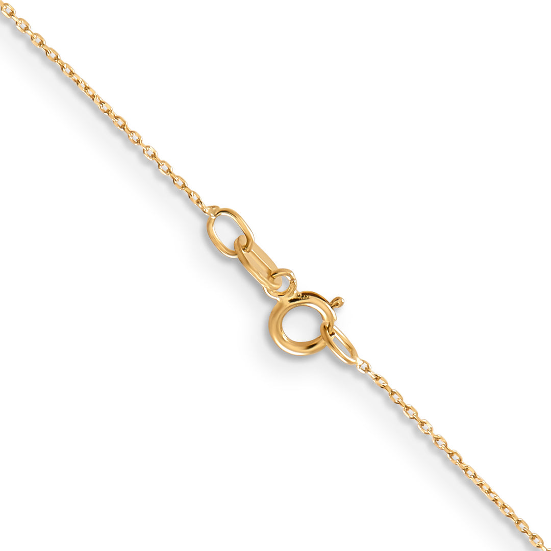 14K 16 inch .6mm Diamond-cut Round Open Link Cable with Spring Ring Clasp Chain