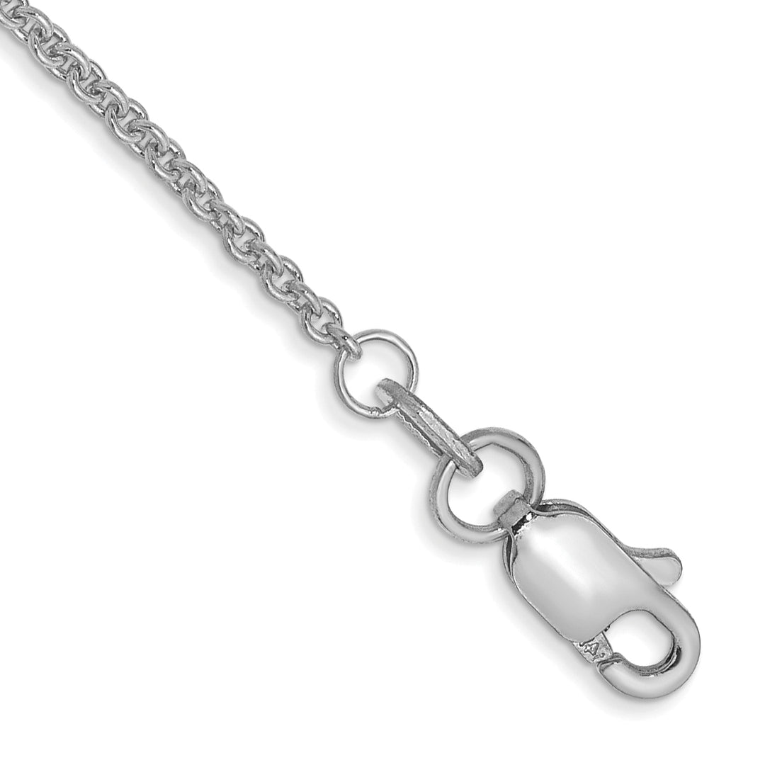 14k White Gold 1.4mm Solid Polished Cable Chain Anklet