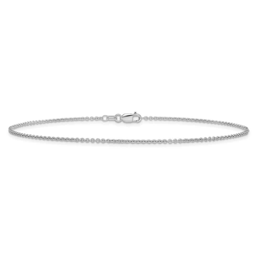 14k White Gold 1.4mm Solid Polished Cable Chain Anklet