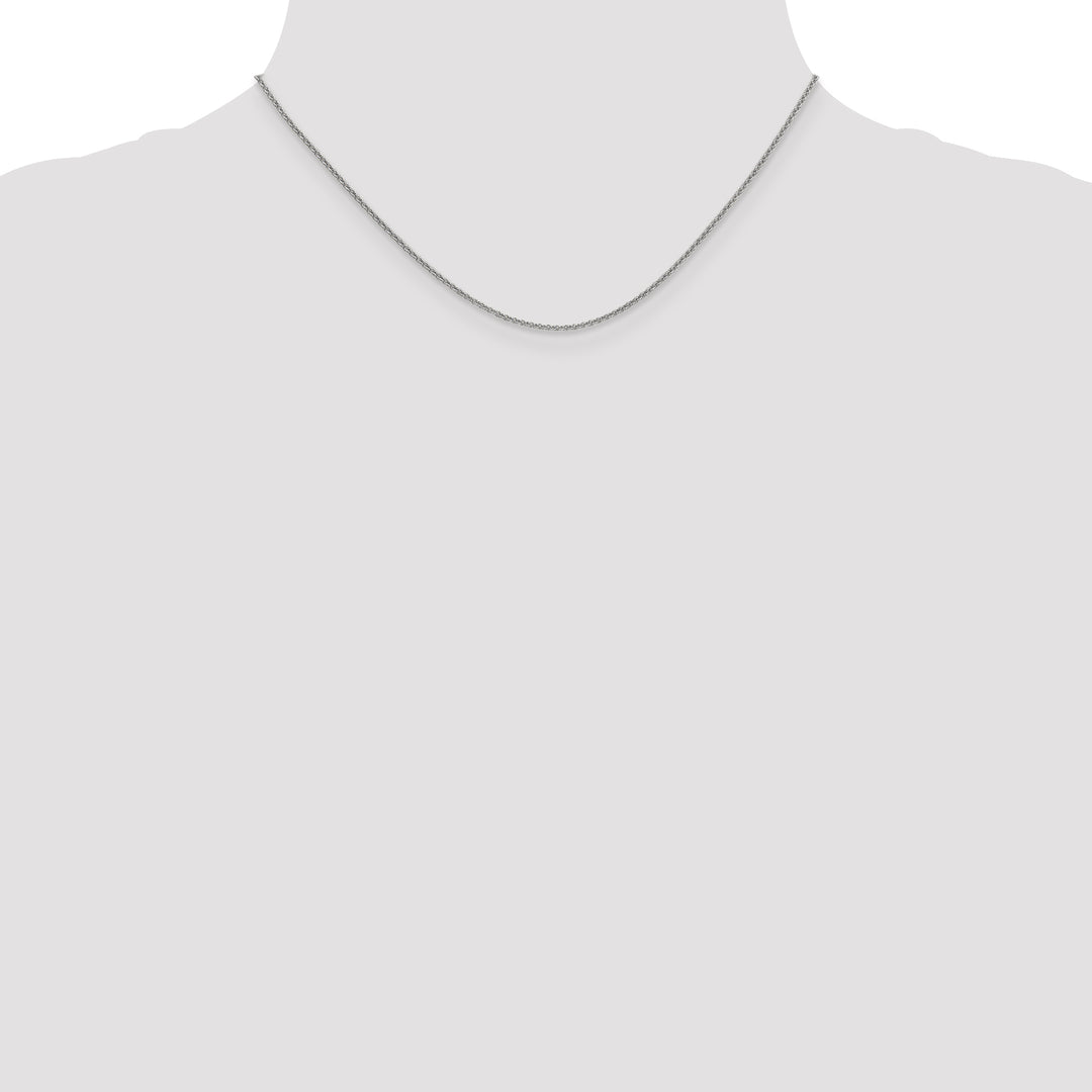 14k White Gold 1.4mm Round Open Link Cable Chain