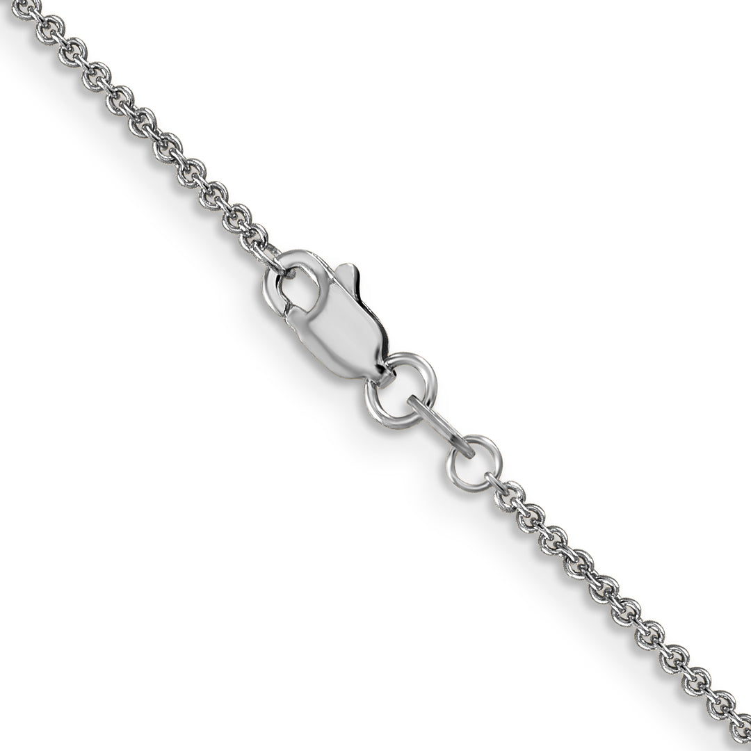 14k White Gold 1.4mm Round Open Link Cable Chain
