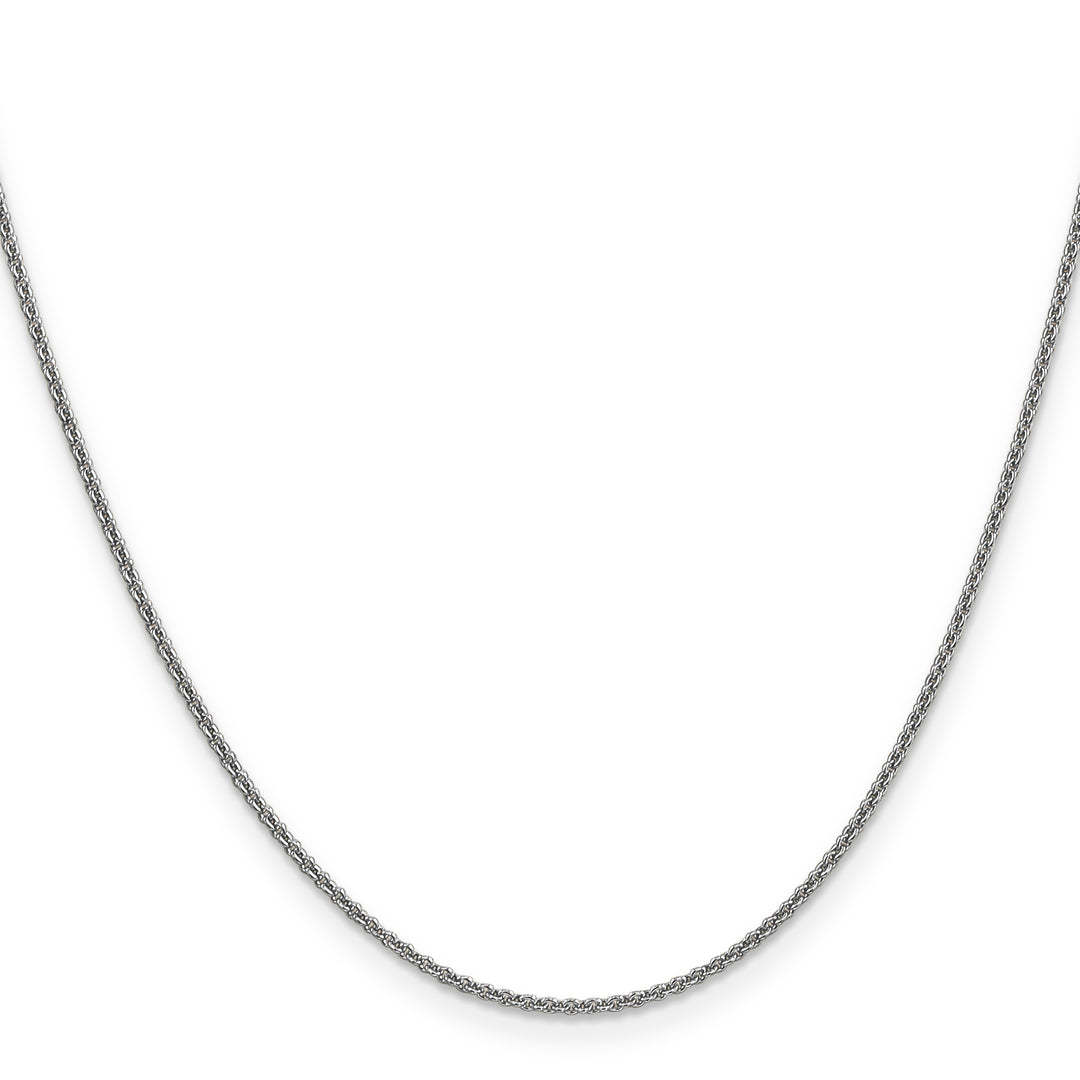 14k White Gold 1.4mm Round Open Link Cable Chain