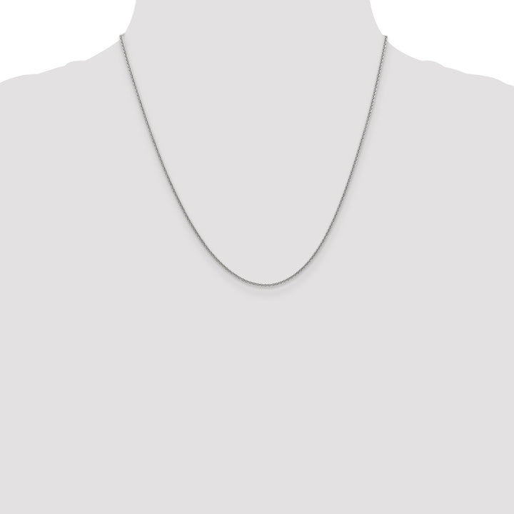 14k White Gold 1.4mm Round Open Link Cable Chain