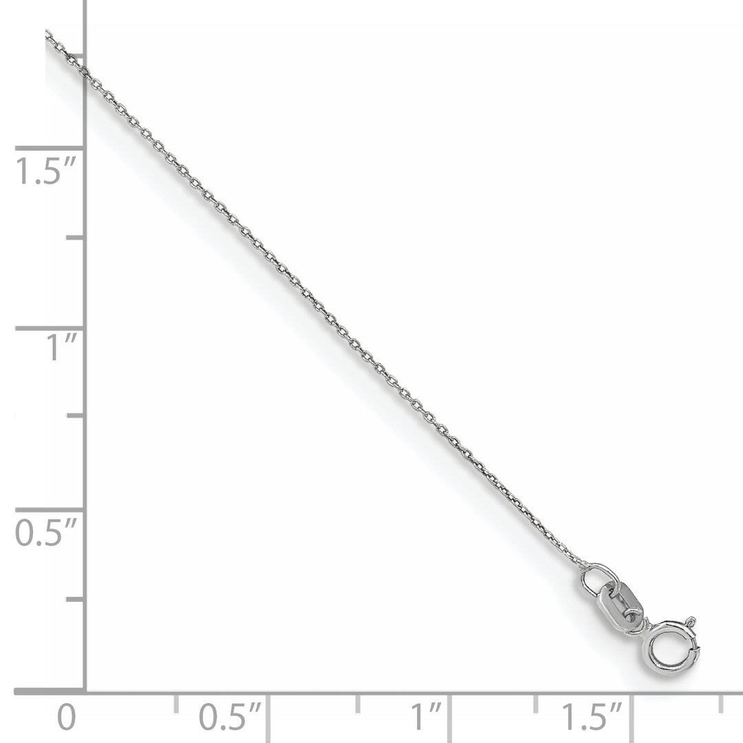 14k White Gold .75mm Round Open Link Cable Chain Anklet