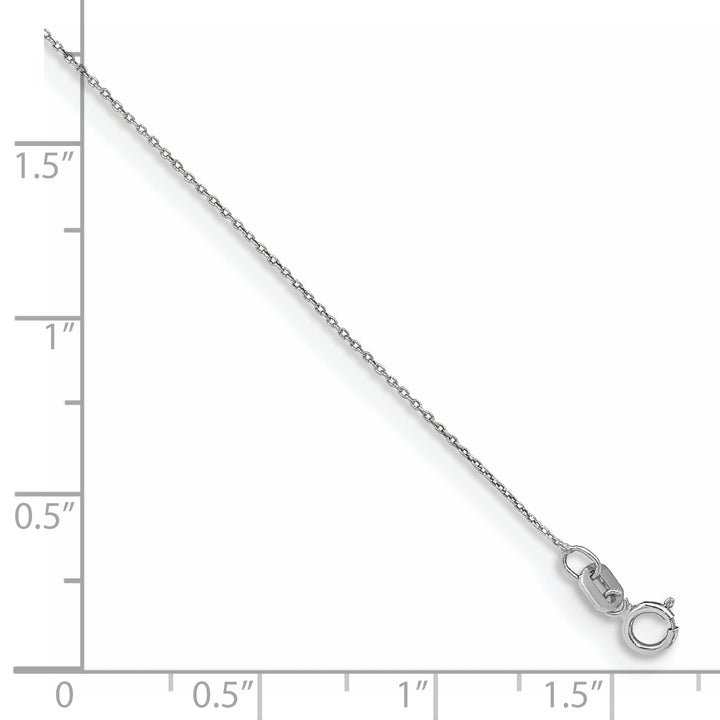 14k White Gold .75mm Round Open Link Cable Chain Anklet