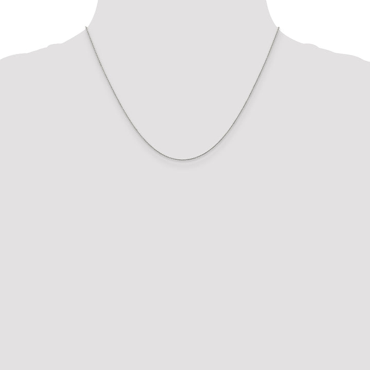 14k White Gold .75mm Round Open Link Cable Chain