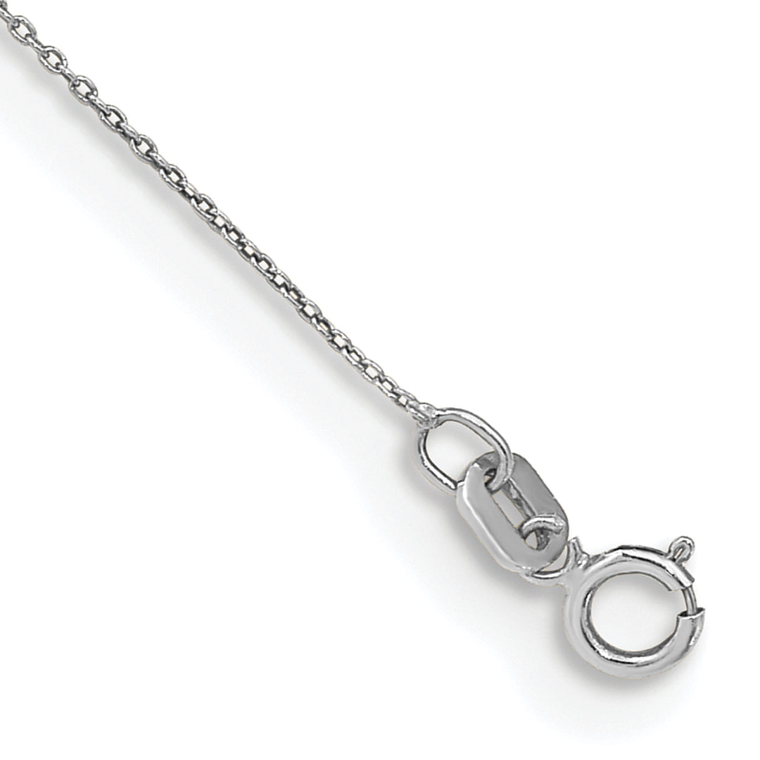 14k White Gold .75mm Round Open Link Cable Chain Anklet
