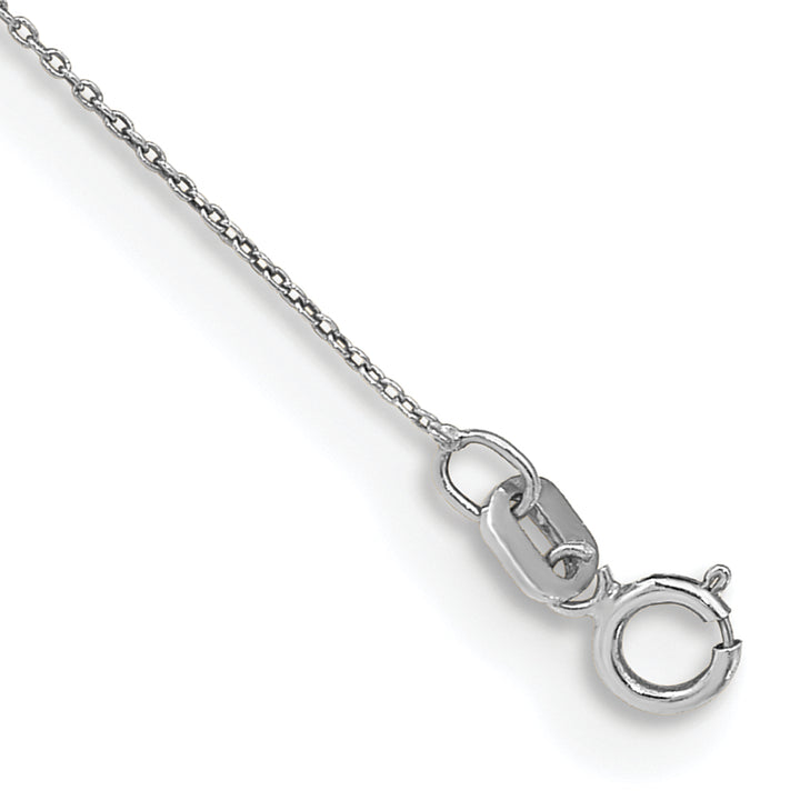 14k White Gold .75mm Round Open Link Cable Chain Anklet