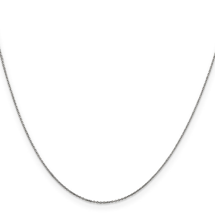 14k White Gold .6mm D/C Round Open Link Cable Chain