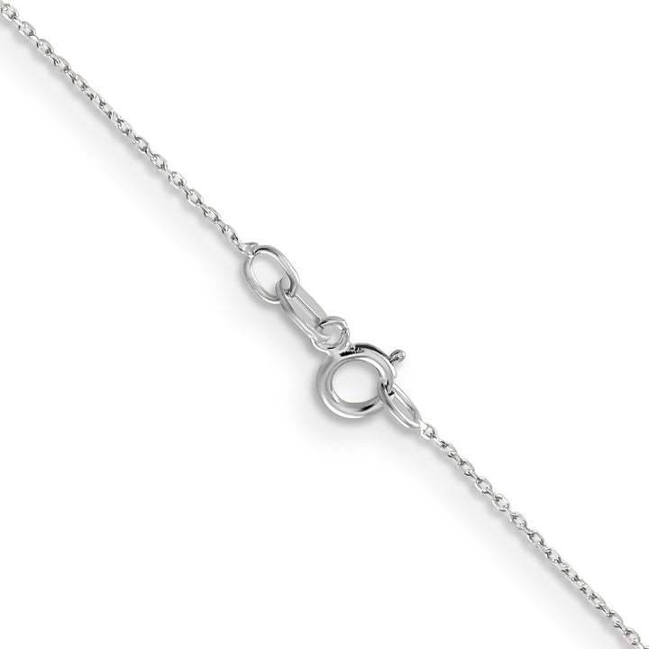 14k White Gold .6mm D/C Round Open Link Cable Chain