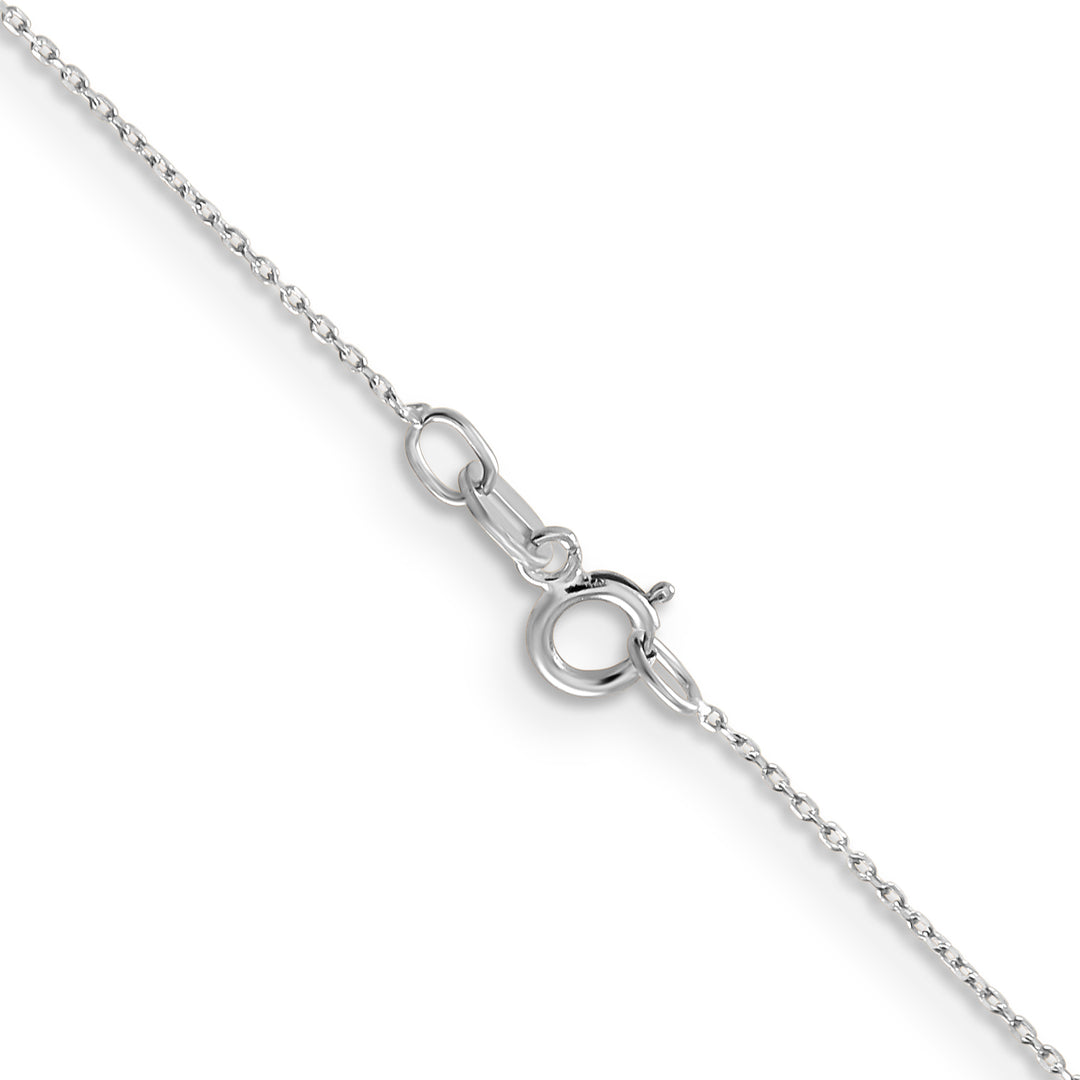 14k White Gold .6mm D/C Round Open Link Cable Chain