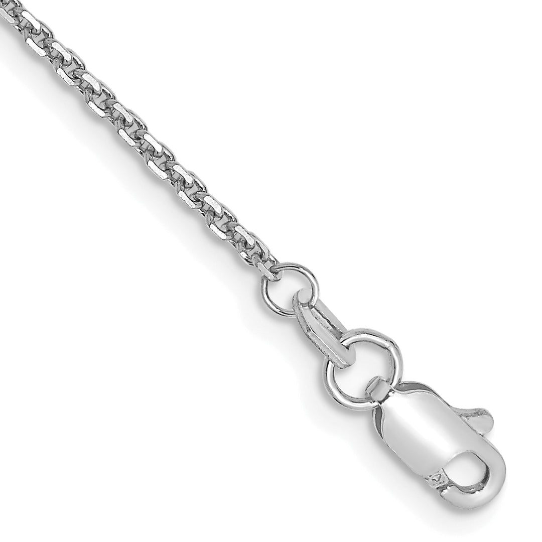 14k White Gold 1.45mm D/C Cable Chain Anklet