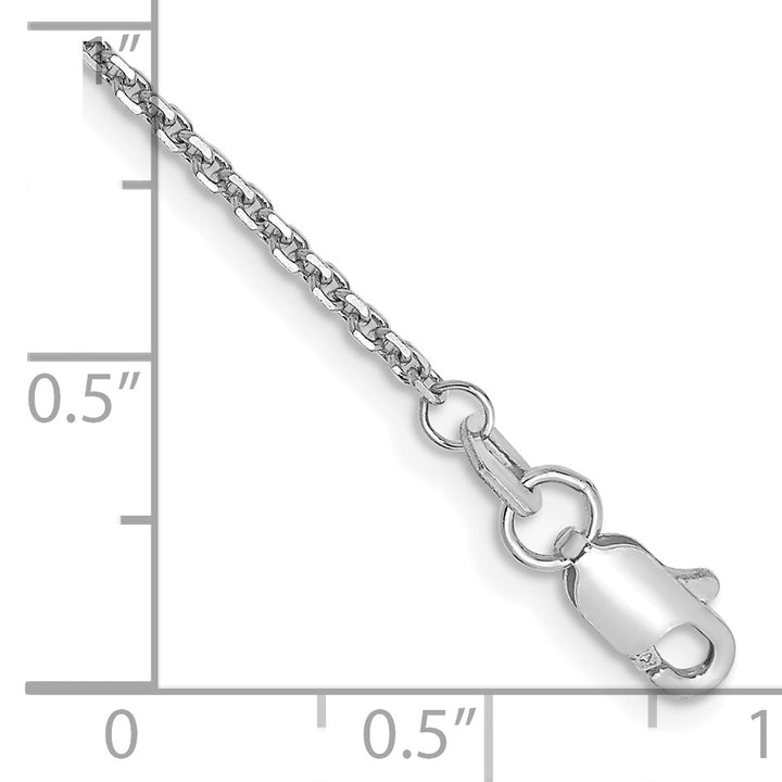 14k White Gold 1.45mm D/C Cable Chain Anklet
