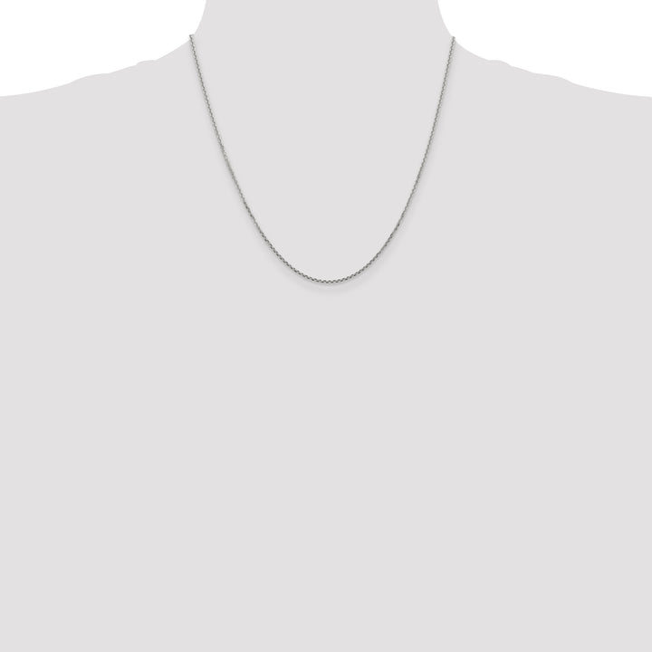 14k White Gold 1.45mm D/C Cable Chain