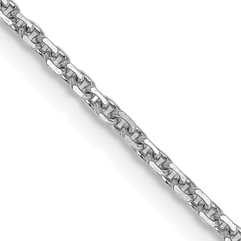 14k White Gold 1.45mm D/C Cable Chain
