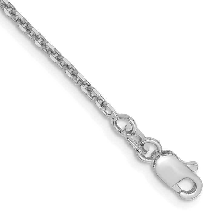 14k White Gold 1.65mm D/C Cable Chain Anklet