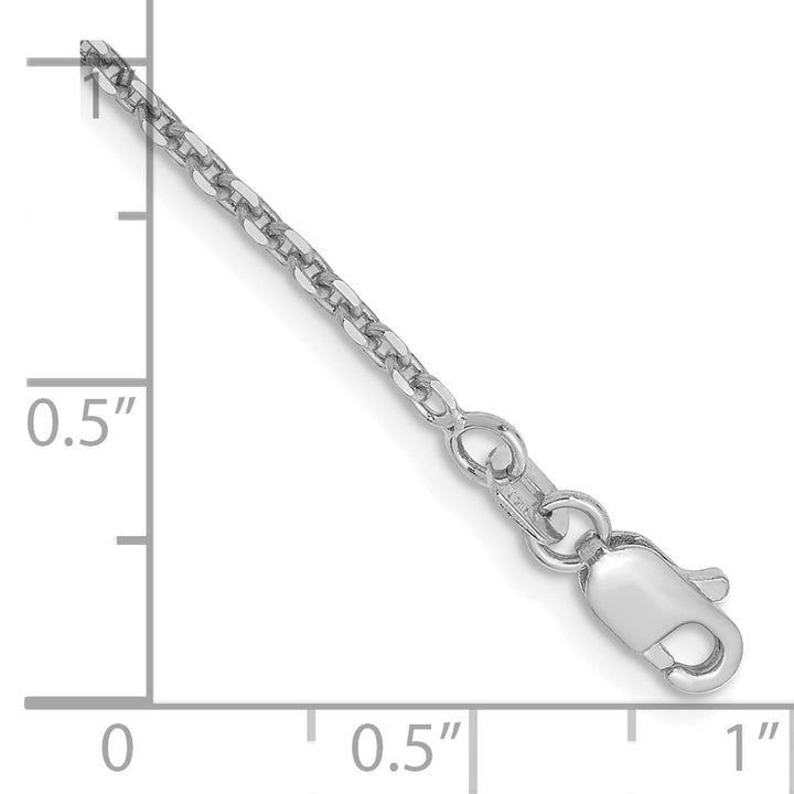 14k White Gold 1.65mm D/C Cable Chain Anklet