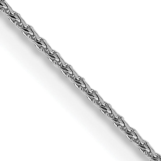 14k White Gold .85mm Diamond Cut Spiga with Spring Ring Clasp Chain