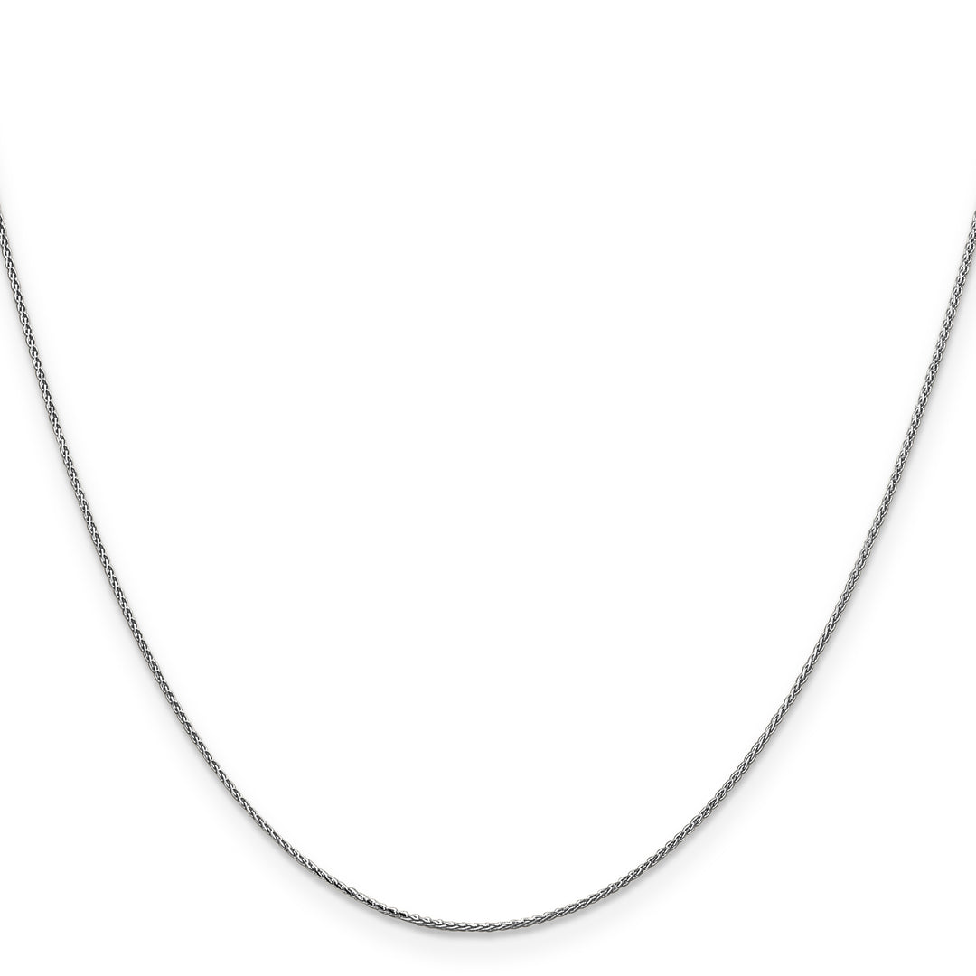 14k White Gold .85mm Diamond Cut Spiga with Spring Ring Clasp Chain