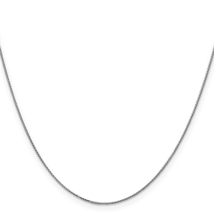 14k White Gold .85mm Diamond Cut Spiga with Spring Ring Clasp Chain