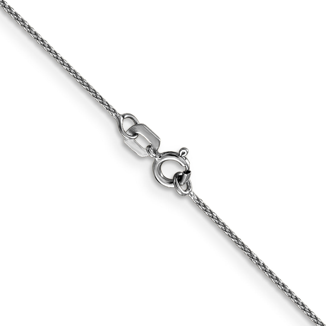 14k White Gold .85mm Diamond Cut Spiga with Spring Ring Clasp Chain