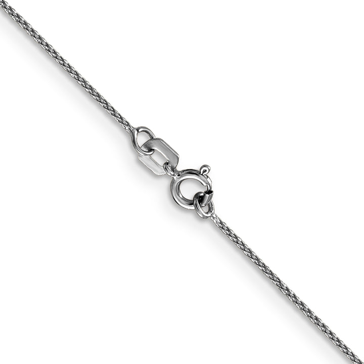 14k White Gold .85mm Diamond Cut Spiga with Spring Ring Clasp Chain