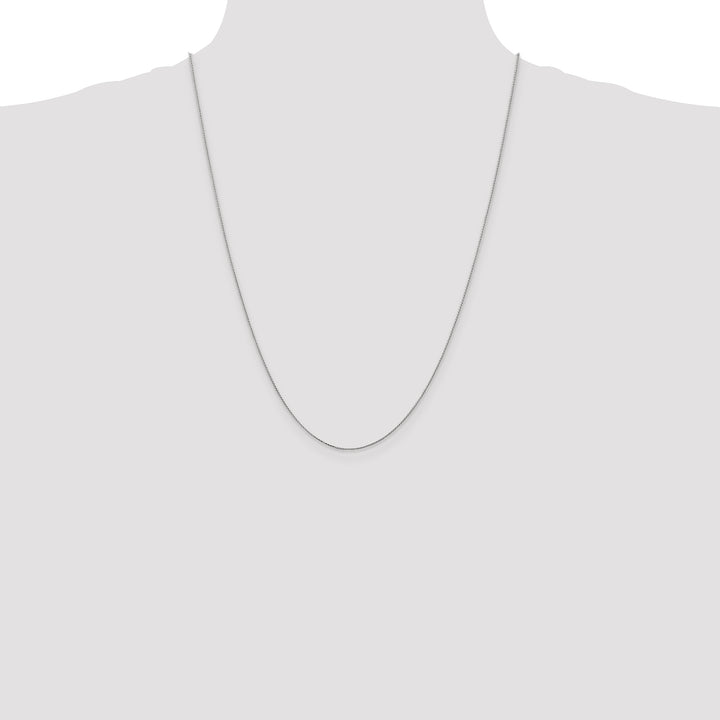 14k White Gold .85mm D/C Spiga with Spring Ring Clasp Chain