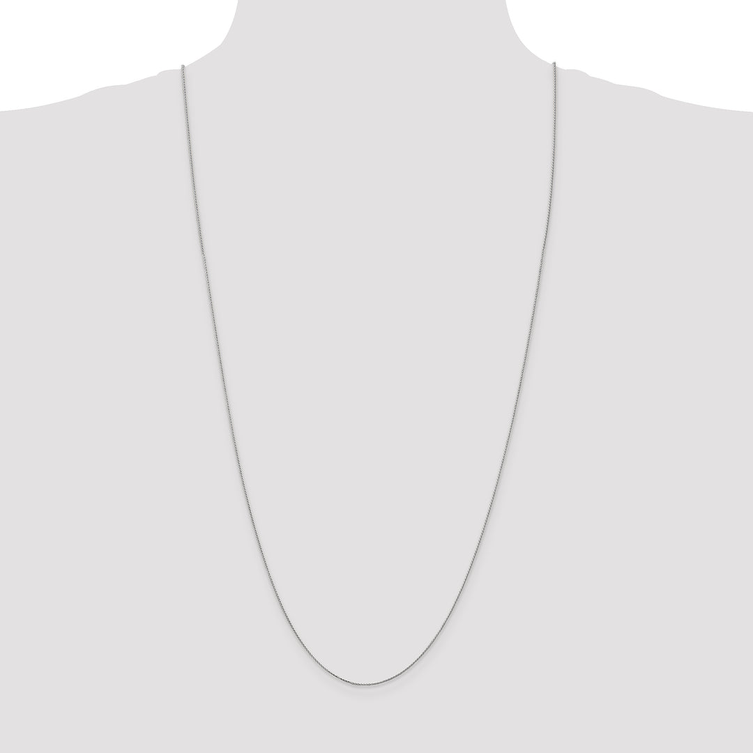 14k White Gold .85mm D/C Spiga with Spring Ring Clasp Chain