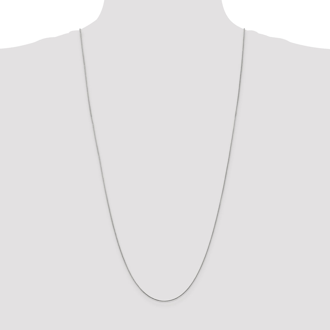 14k White Gold .85mm D/C Spiga with Lobster Clasp Chain