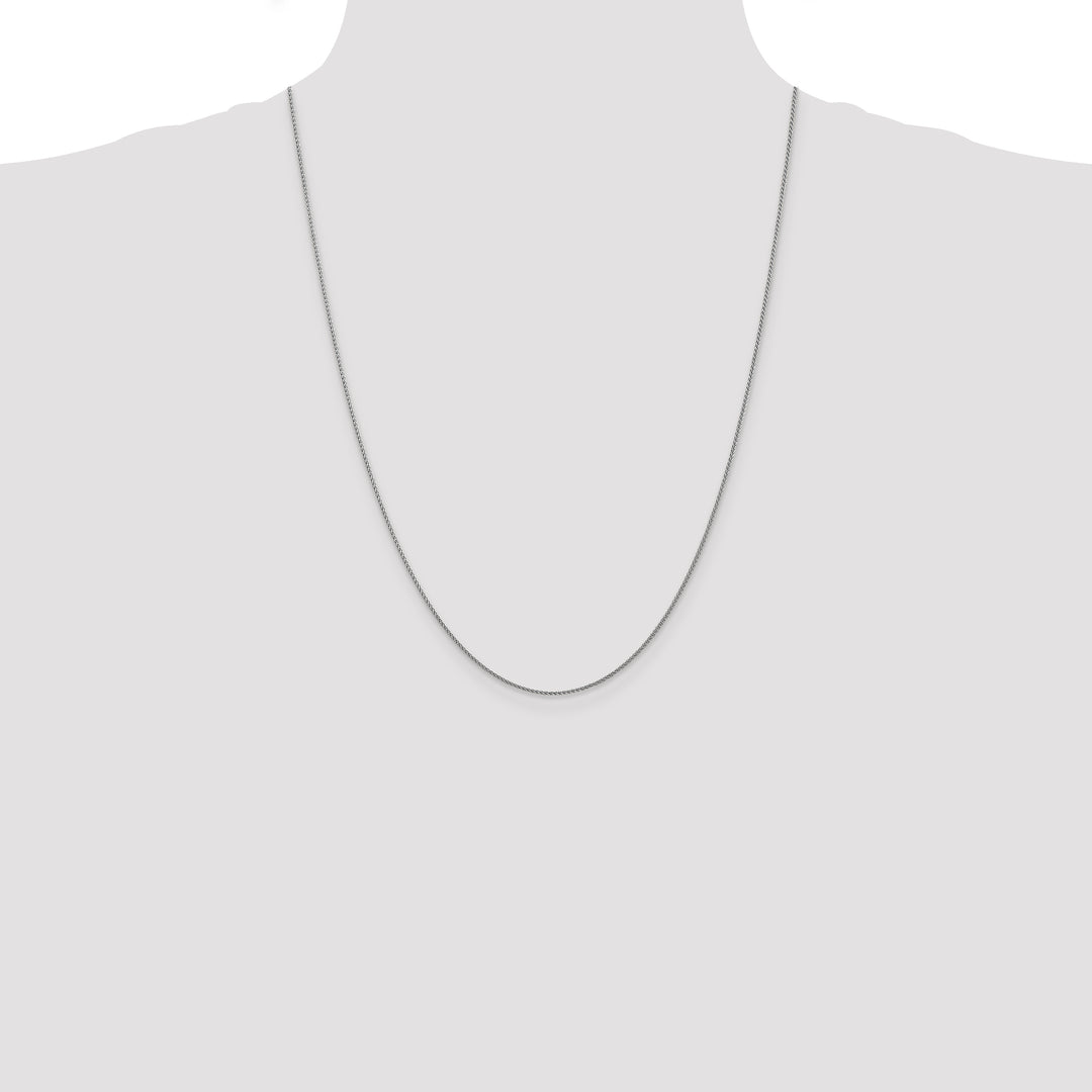 14k White Gold 1.05mm D/C Spiga with Lobster Clasp Chain
