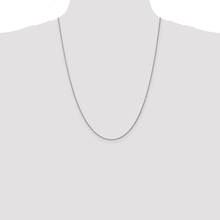 14k White Gold 1.05mm D/C Spiga with Lobster Clasp Chain