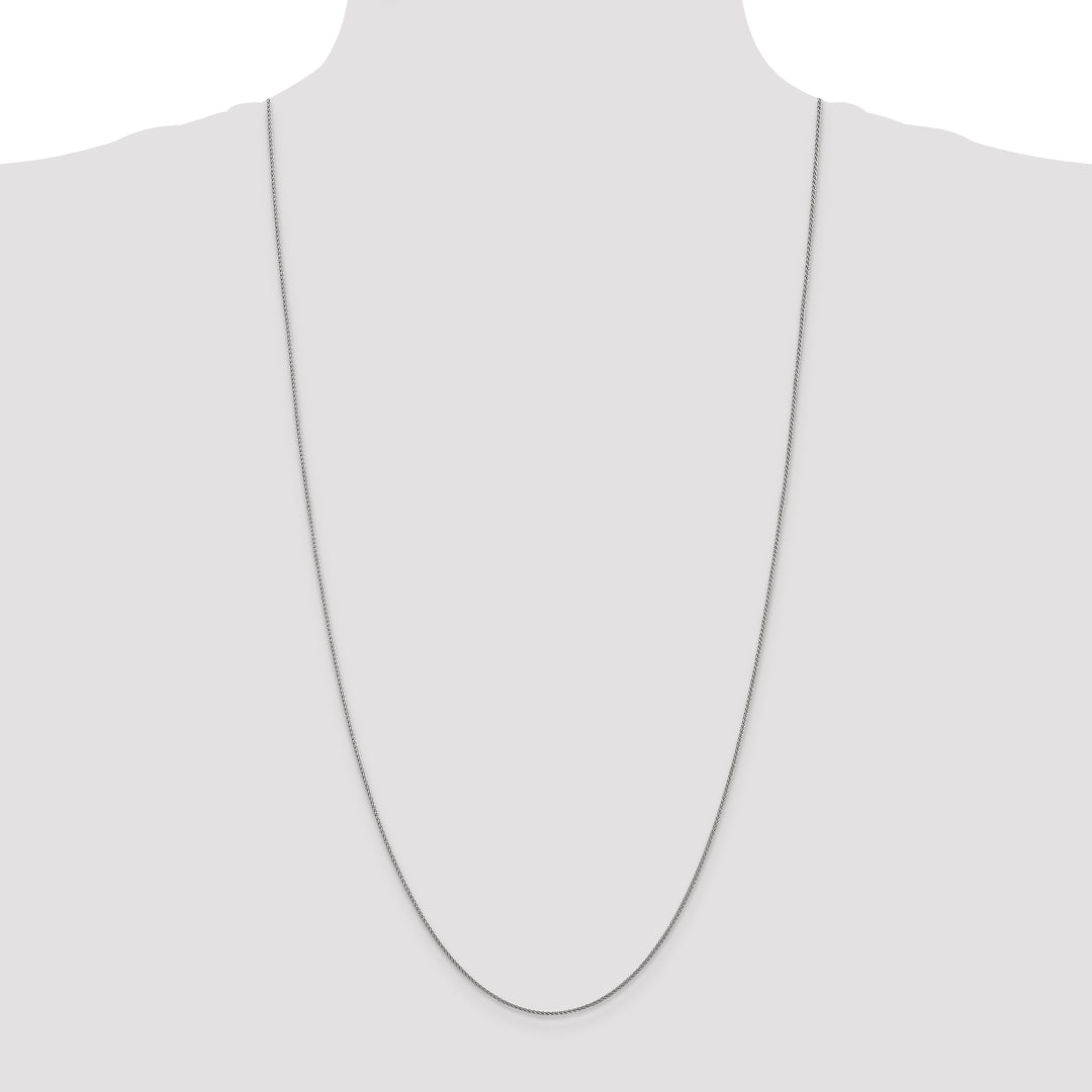 14k White Gold 1.05mm D/C Spiga with Lobster Clasp Chain