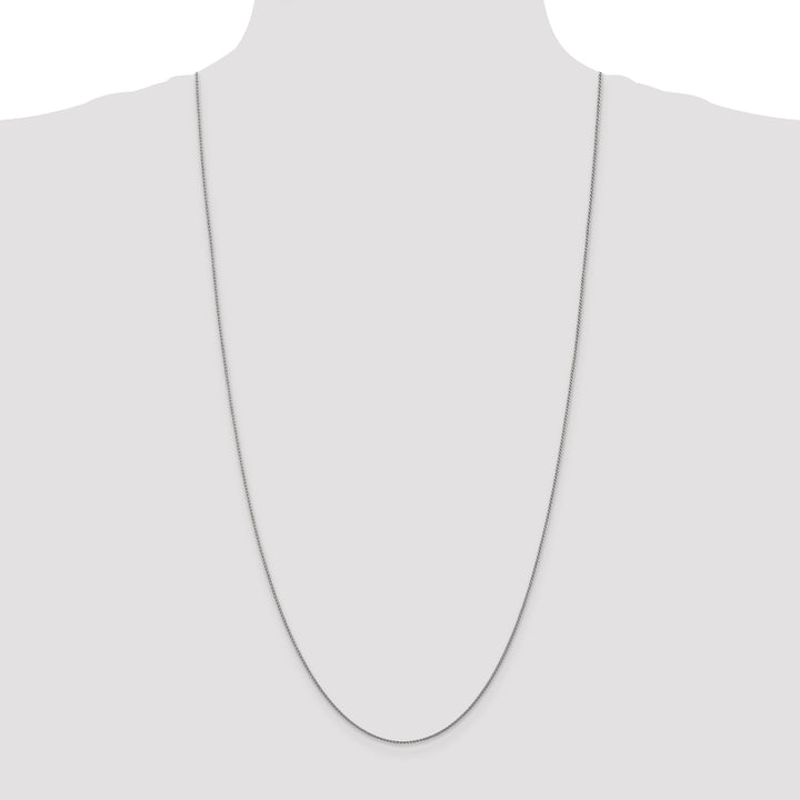 14k White Gold 1.05mm D/C Spiga with Lobster Clasp Chain