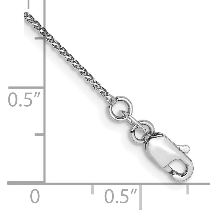 14k White Gold 1.05mm Spiga Diamond-cut Pendant Chain Anklet
