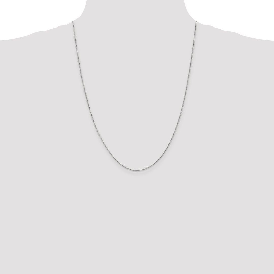 14k White Gold .85mm Spiga with Spring Ring Clasp Chain