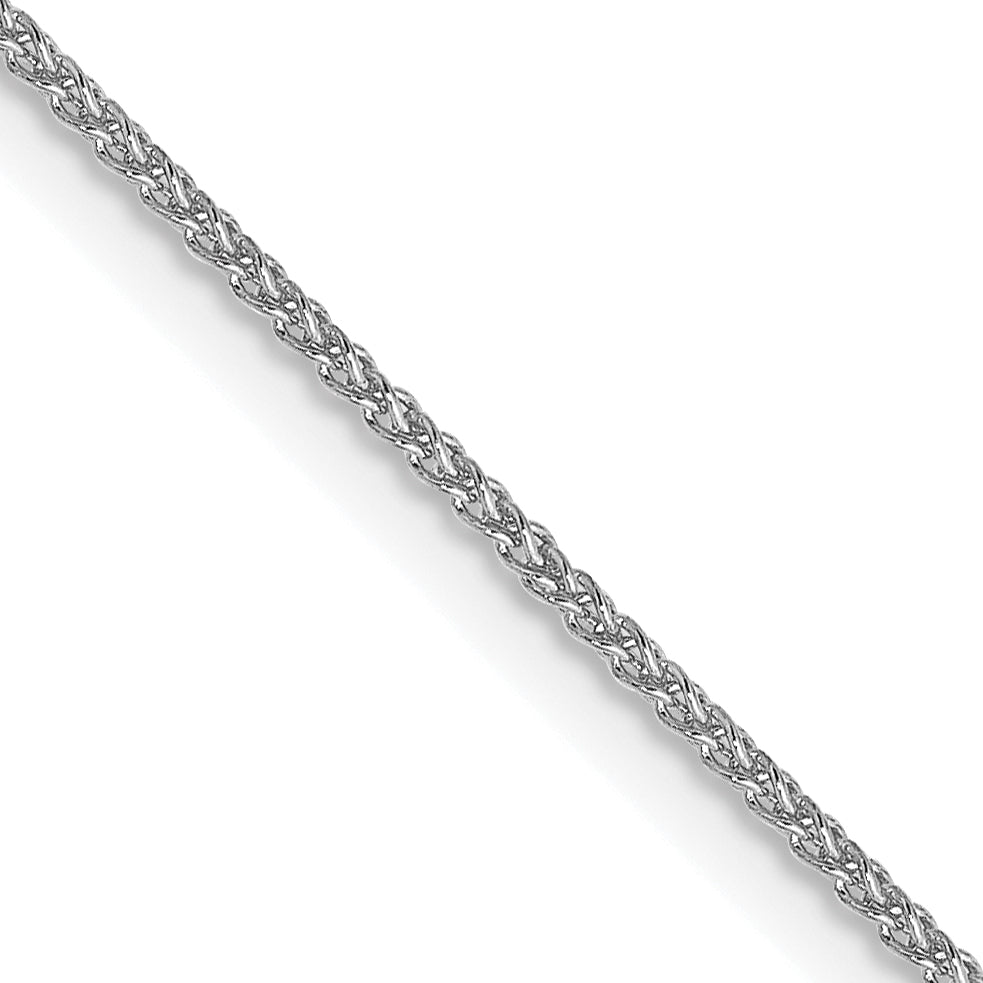 14k White Gold 1.05mm Spiga with Spring Ring Clasp Chain